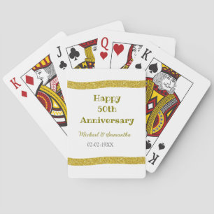 Jeu De Cartes Joyeux 50e anniversaire bordure grise paillettes d