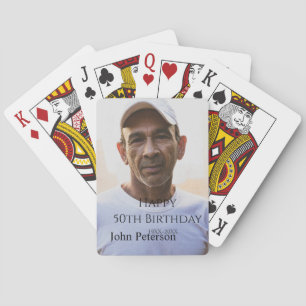 Jeu De Cartes Joyeux 50e anniversaire nom photo année homme simp