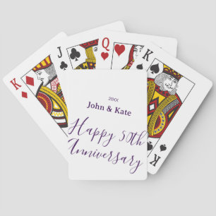 Jeu De Cartes Joyeux 50e anniversaire nom violet année simple