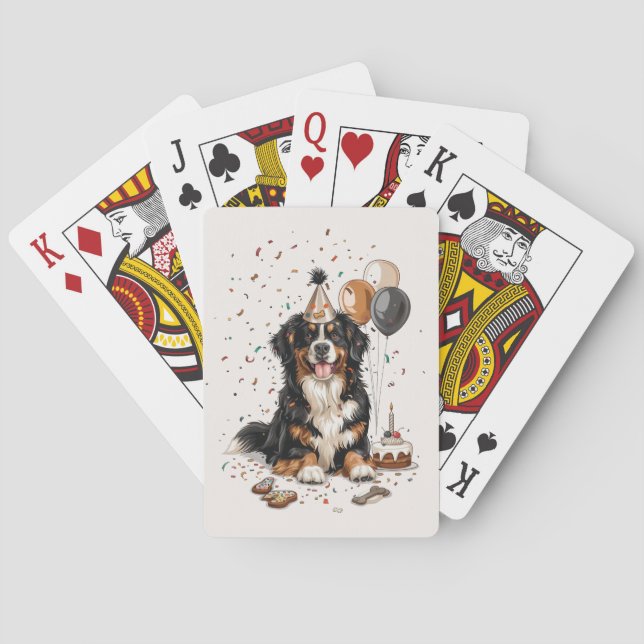 Jeu De Cartes Joyeux anniversaire Bernese Mountain Dog (dos)