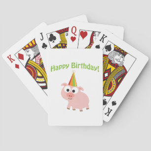 Jeu De Cartes Joyeux anniversaire ! Cochon mignon