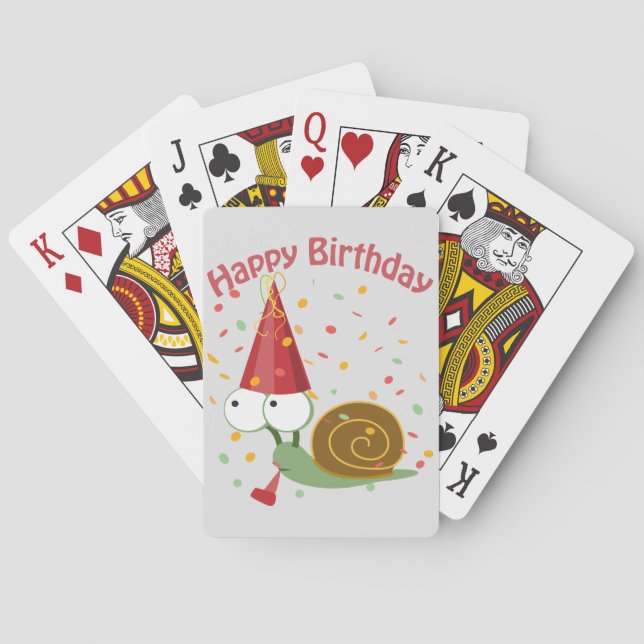 Jeu De Cartes Joyeux anniversaire ! Escargot Confetti (dos)