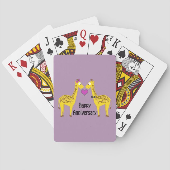 Jeu De Cartes Joyeux anniversaire Giraffes (dos)