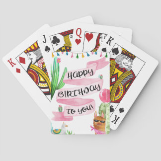 Jeu De Cartes Joyeux Anniversaire Jouer aux cartes, Llama avec b