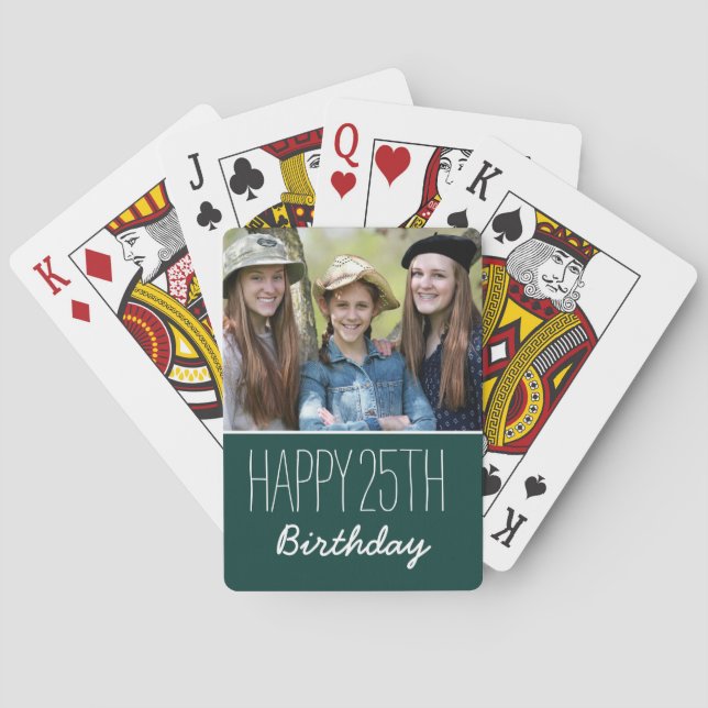 Jeu De Cartes Joyeux Anniversaire Personnalisé Année Et Photo Pe (dos)
