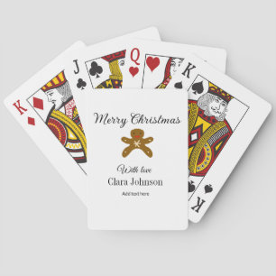 Jeu De Cartes Joyeux biscuits marron de Noël ajouter un nom avec