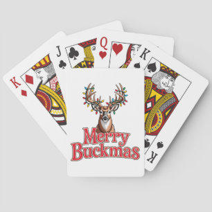 Jeu De Cartes Joyeux Buckmas Fête de chasse à tête de cerf Noël