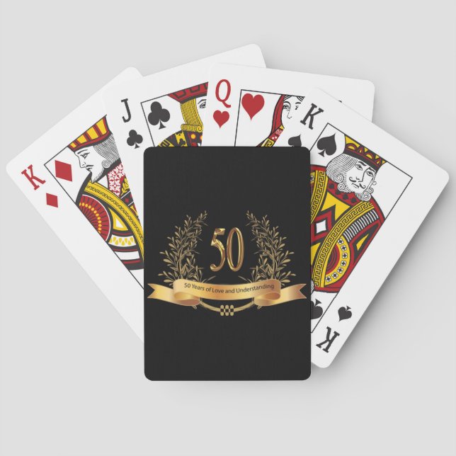 Jeu De Cartes Joyeux cadeau du 50e anniversaire de Mariage (dos)