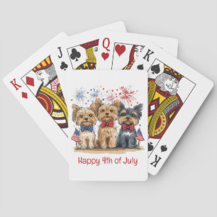 Jeu De Cartes Joyeux Chiens 4 juillet Yorkshire Terrier