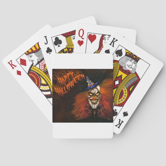 Jeu De Cartes Joyeux Clown effrayant d'Halloween (dos)