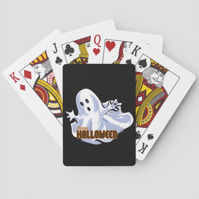 Jeu De Cartes Joyeux dessin animé du fantôme d'Halloween (dos)