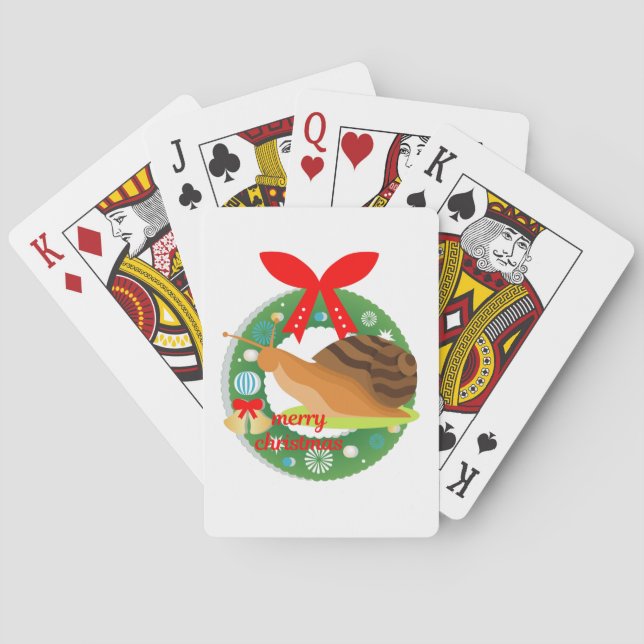 Jeu De Cartes joyeux escargot de noël (dos)