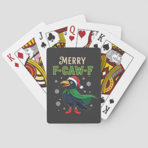 Jeu De Cartes Joyeux F-Caw-F Funny Christmas Raven Crow Père Noë