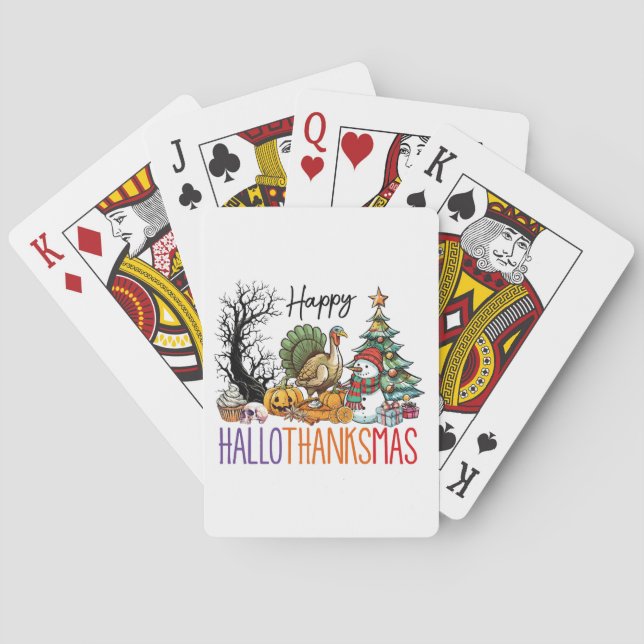 Jeu De Cartes Joyeux Hallothanksmas Clipart (dos)