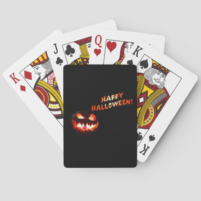 Jeu De Cartes JOYEUX HALLOWEEN - Citrouille lumineuse (dos)