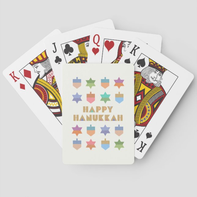 Jeu De Cartes Joyeux Hanoukka Dreidels and Stars (dos)