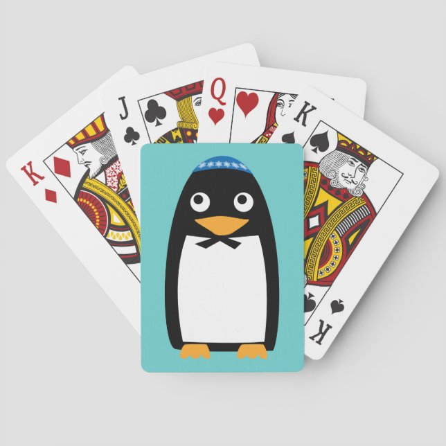 Jeu De Cartes Joyeux Hanoukka Juif Penguin Yarmulke (dos)
