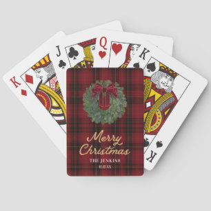 Jeu De Cartes Joyeux Noël à carreaux rouges