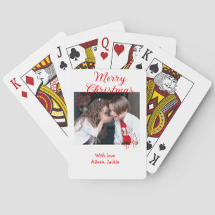 Jeu De Cartes Joyeux Noël arbre de Noël rétro photo d'enfants