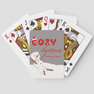 Jeu De Cartes Joyeux Noël au bonhomme de neige mignon