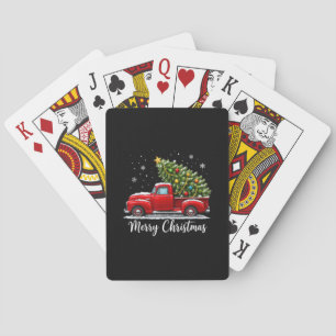 Jeu De Cartes Joyeux Noël Camion Rouge Sapin Hommes Femmes