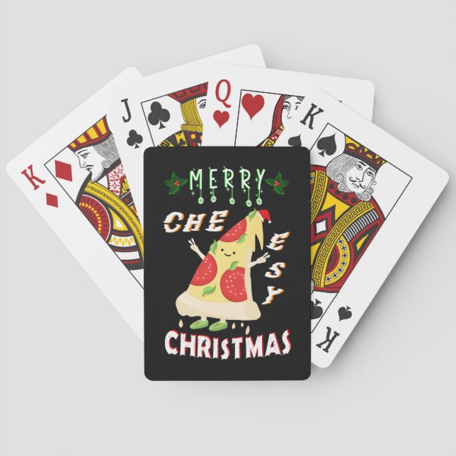 Jeu De Cartes Joyeux Noël Cheesy Noël Noël Père Noël Pizza Noël (dos)