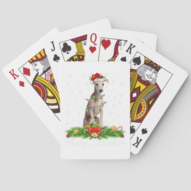 Jeu De Cartes Joyeux Noël Chicken Chemise Santa Hat Lumières Xma (dos)
