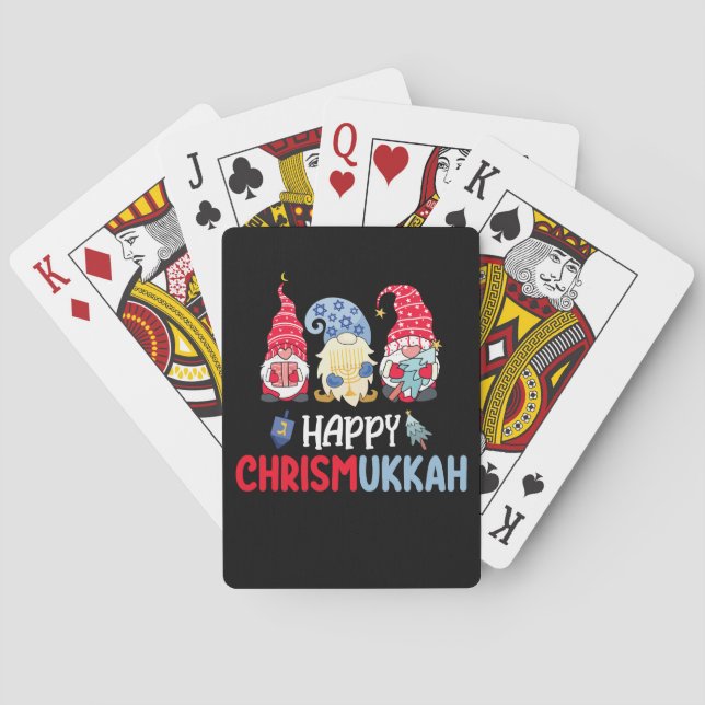 Jeu De Cartes Joyeux Noël Chrismukkah Gnomes Hanoukka Joyeux Noë (dos)