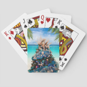 Jeu De Cartes Joyeux Noël côtier Plage tropicale Holiday Tree