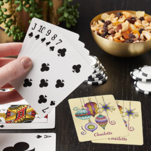 Jeu De Cartes Joyeux Noël élégant et fantaisie ornements en verr