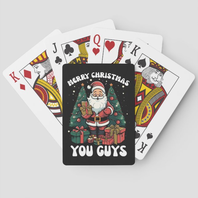 Jeu De Cartes Joyeux Noël, les gars du Père Noël (dos)