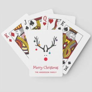 Jeu De Cartes Joyeux Noël moderne drôle renne blanc