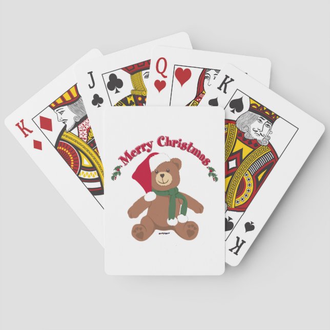Jeu De Cartes Joyeux Noël Ours en peluche (dos)