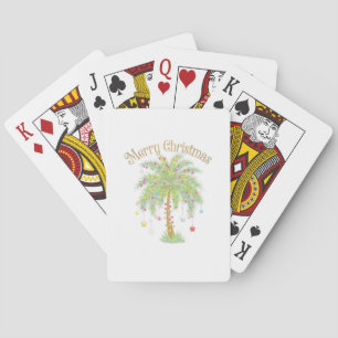 Jeu De Cartes Joyeux Noël Palmier Lumière Nouvel An Tropical