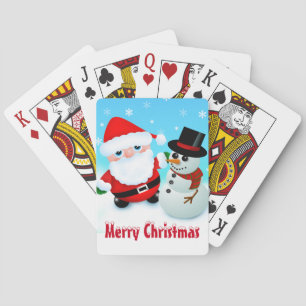 Jeu De Cartes Joyeux Noël, Père Noël et Snowman