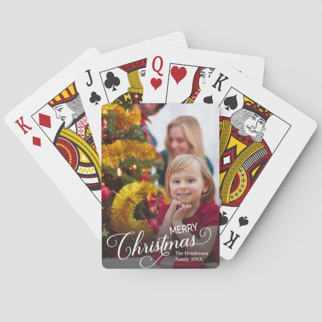 Jeu De Cartes Joyeux Noël Simple Photo personnalisée (dos)