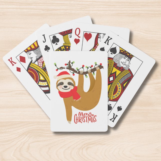 Jeu De Cartes Joyeux Noël Sloth mignonne Festivals Vacances (Créateur téléchargé)