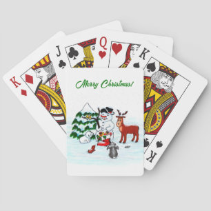 Jeu De Cartes Joyeux Noël ! Snowman avec amis