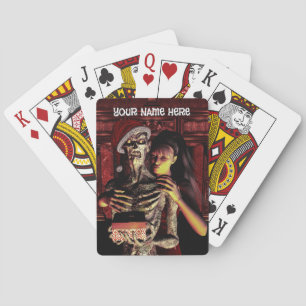 Jeu De Cartes Joyeux Noël. Squelette drôle avec femme