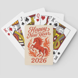 Jeu De Cartes Joyeux Nouvel An 2026 Cheval Fiery