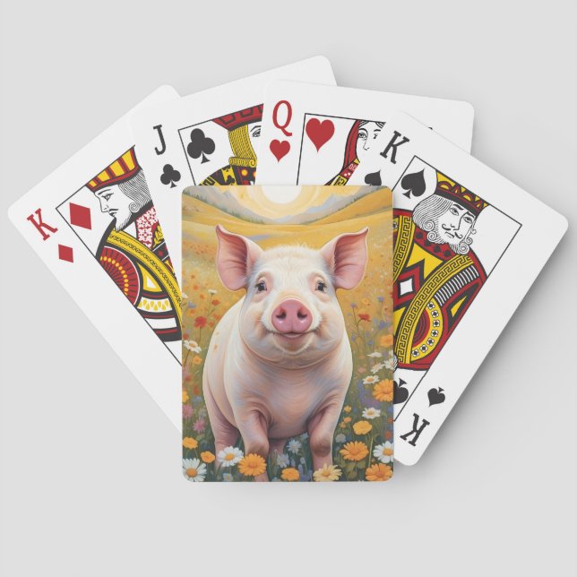 Jeu De Cartes Joyeux Petit Cochon Sunny Daisy Field (dos)