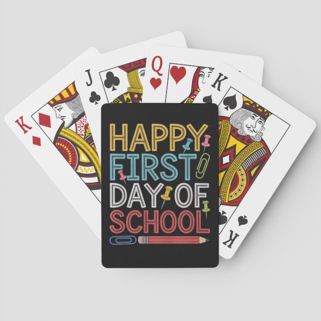 Jeu De Cartes Joyeux premier jour d'école Retour à l'école  (dos)