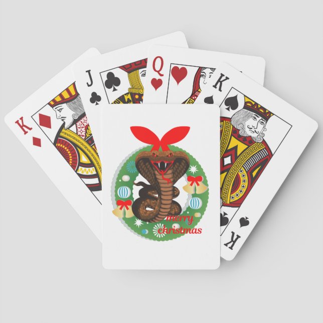Jeu De Cartes joyeux serpent cobra de noël (dos)