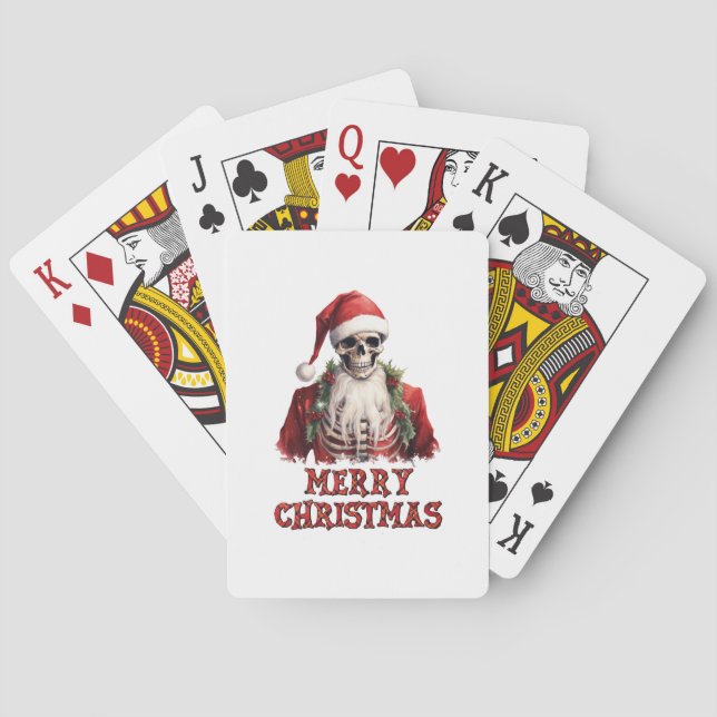 Jeu De Cartes Joyeux squelette de Noël (dos)