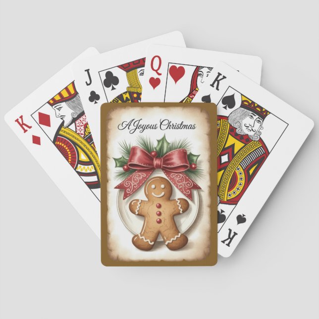 Jeu De Cartes Joyous Christmas with a Gingerbread Man (dos)