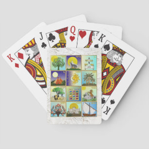 Jeu De Cartes Judaica 12 Tribus d'Israël Panneaux d'art