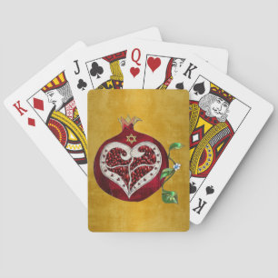 Jeu De Cartes Judaica Pomegranate Heart Hanoukka Rosh Hashanah