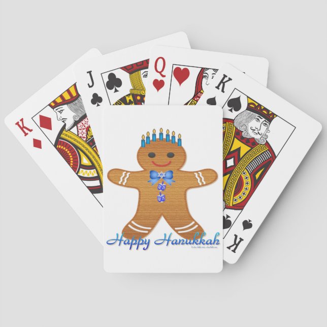 Jeu De Cartes Judaïque Hanoukka Gingerbread Homme Menorah (dos)
