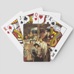 Jeu De Cartes Juifs priant dans la synagogue sur Yom Kippour