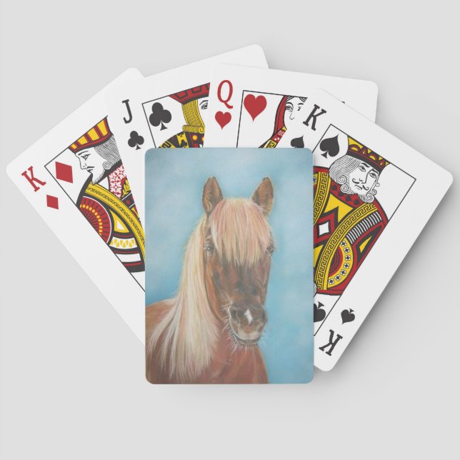Jeu De Cartes jument de châtaigne avec cheval équin de crinière  (dos)